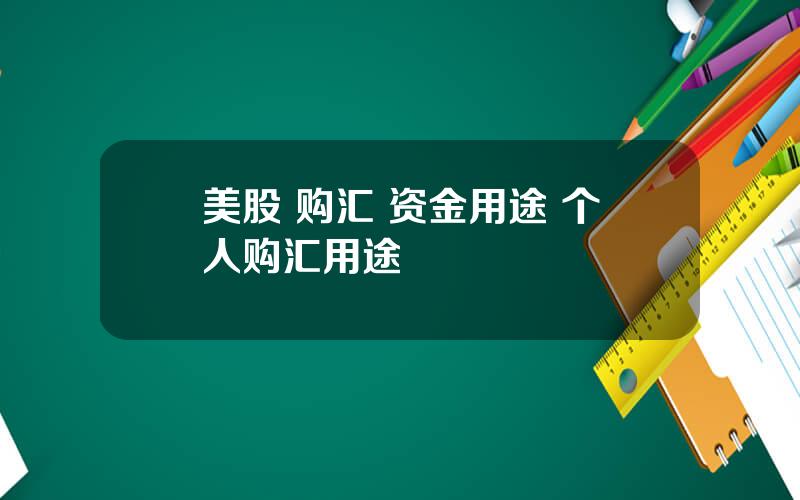 美股 购汇 资金用途 个人购汇用途